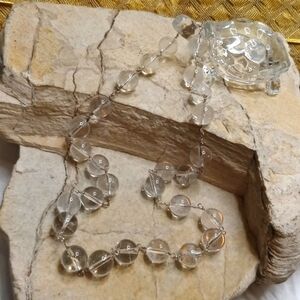 Pools Of Light Rock Crystal 925 Sterling Silver Beaded Necklace